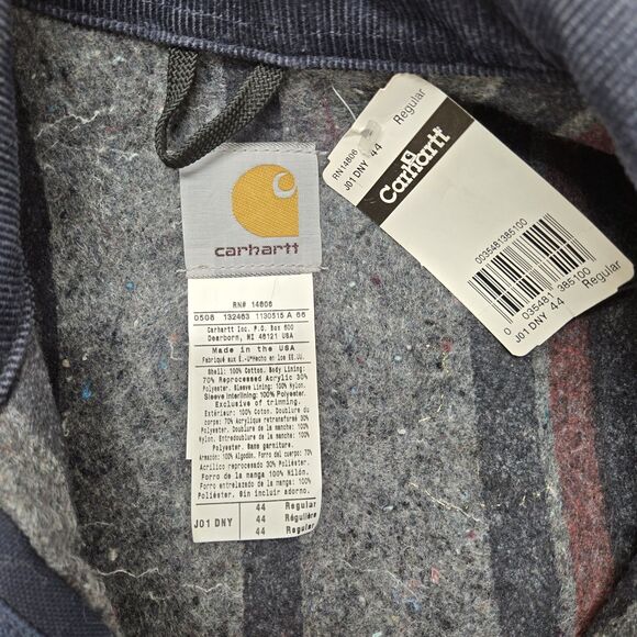Carhartt J01 DNY Corduroy Blanket Chore Jacket Detroit 44 Regular Vintage NWT - Picture 10 of 11